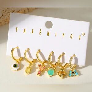 14K Gold Disney Pixar Monsters Inc Theme Huggie Hoop Mismatched Earrings